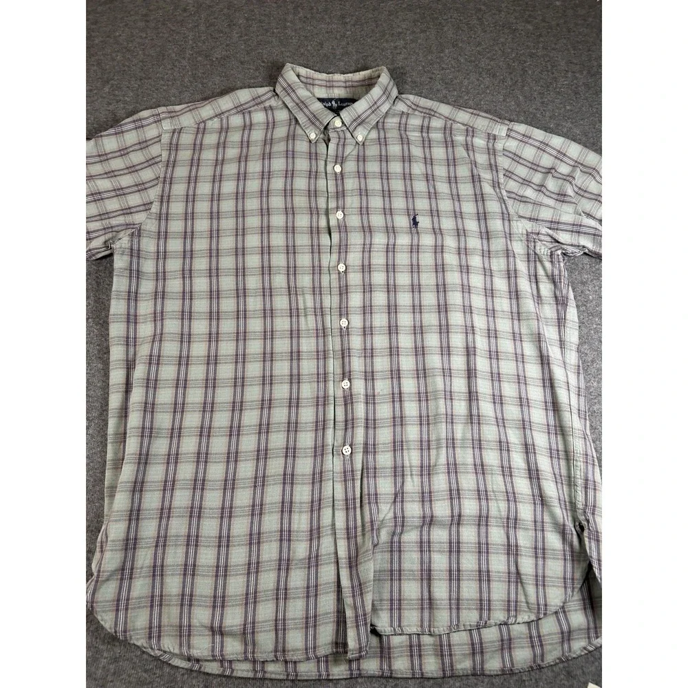Polo Ralph Lauren McMeel Shirt Mens XL Multicolor Short Sleeve Button Down Pony